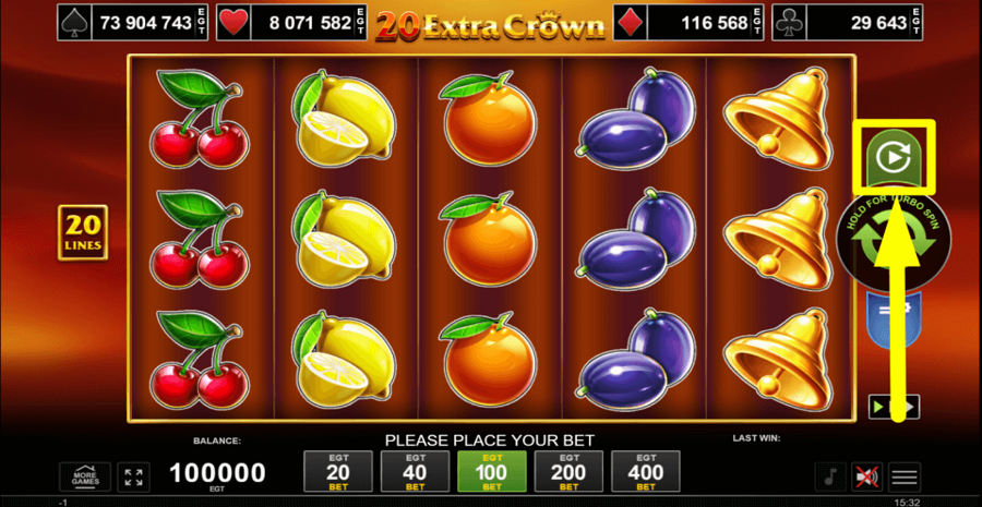 20 Extra Crown Autoplay Feature