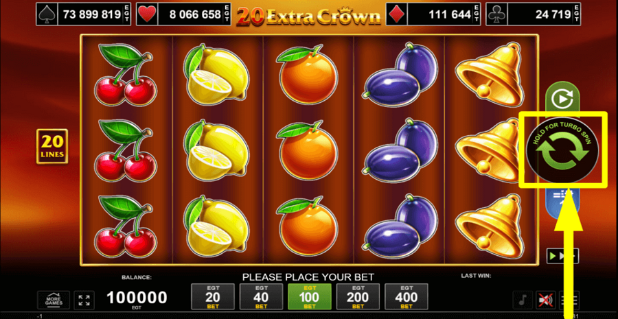 20 Extra Crown Spin Button