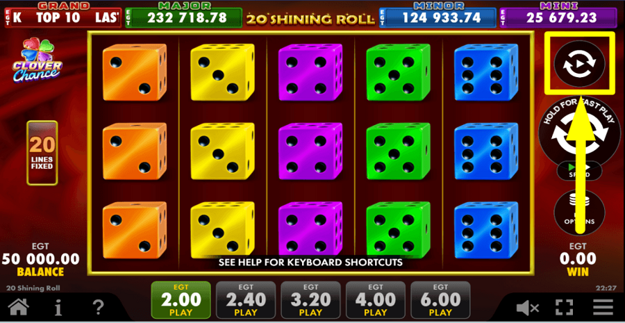 20 Shining Roll Clover Chance Autoplay Feature