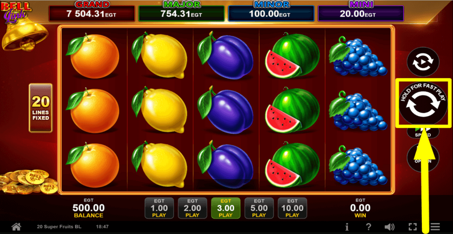 20 Super Fruits Bell Link Spin Button