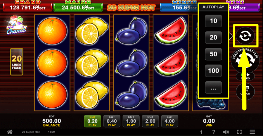 20 Super Hot Clover Chance Autoplay Feature