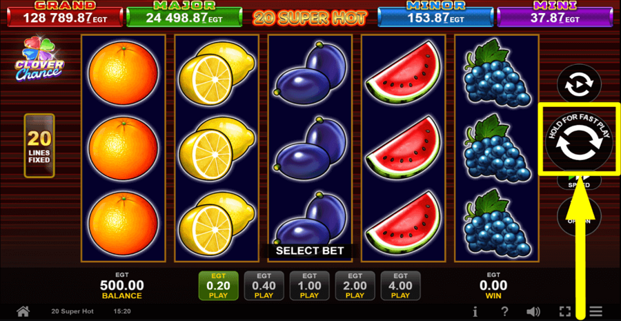 20 Super Hot Clover Chance Spin Button