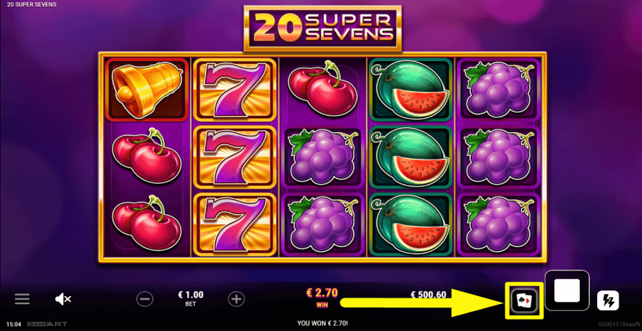 20 Super Sevens Gamble Feature