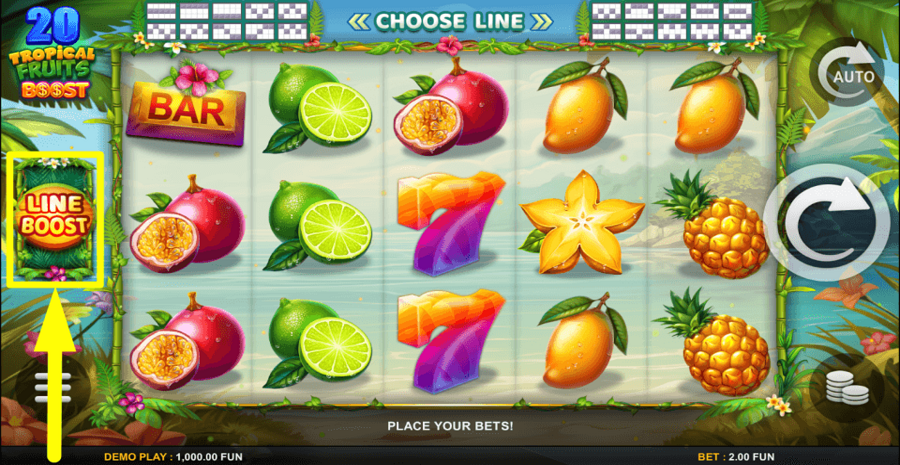 20 Tropical Fruits Boost Line Boost Feature