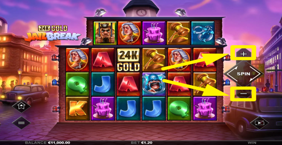 24k Gold Jailbreak Adjust Bet