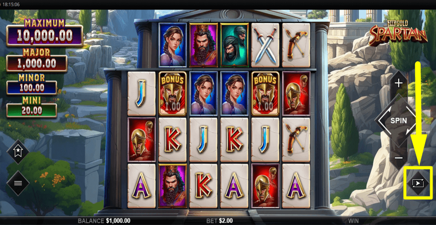 24k Gold Spartan Autoplay Feature