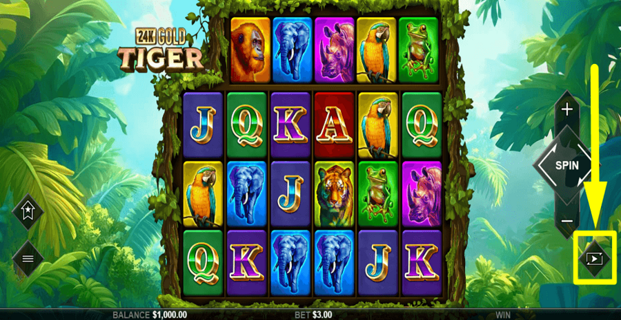 24k Gold Tiger Autoplay Feature