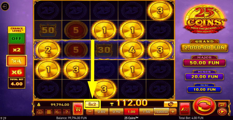 25 Coins Gamble Feature