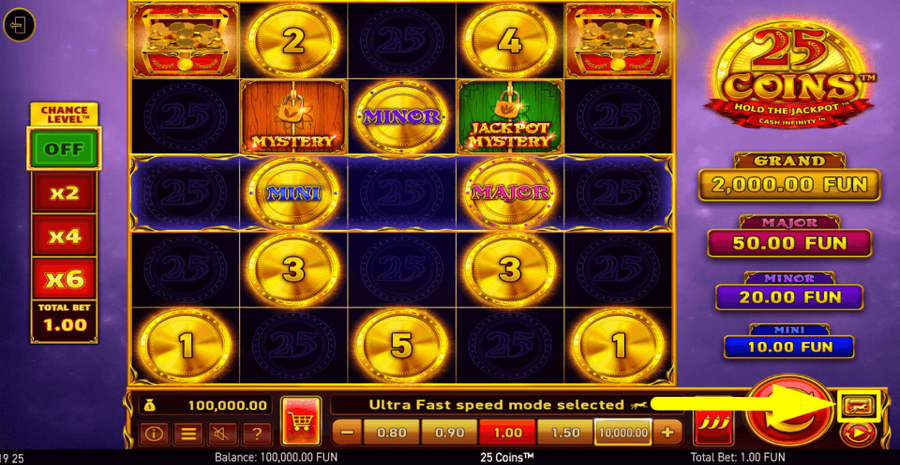 25 Coins Speed Mode