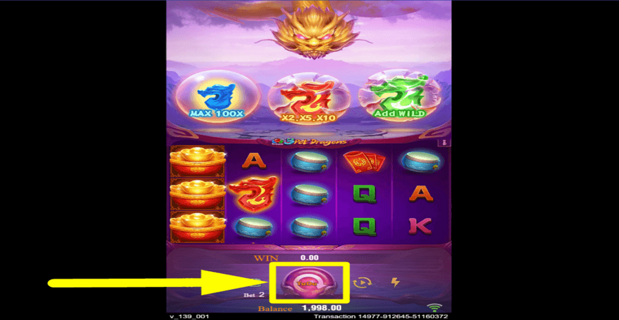 3 Pot Dragons Spin Button