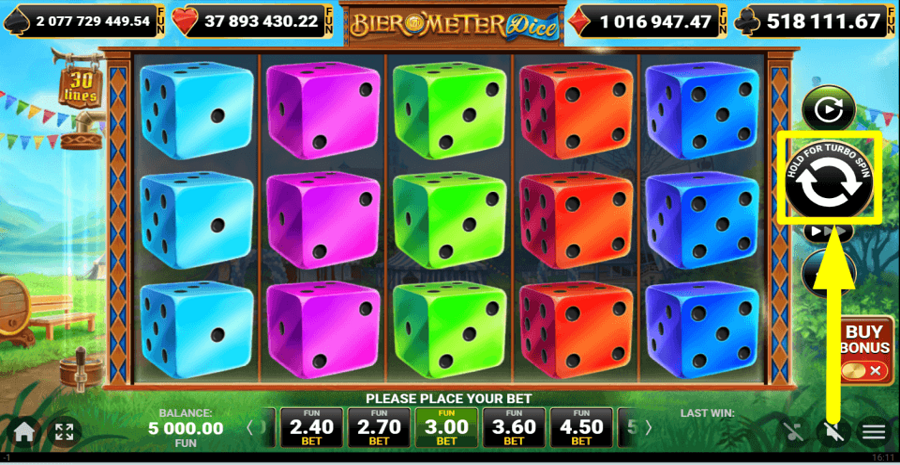 30 Bier O Meter Dice Spin Button
