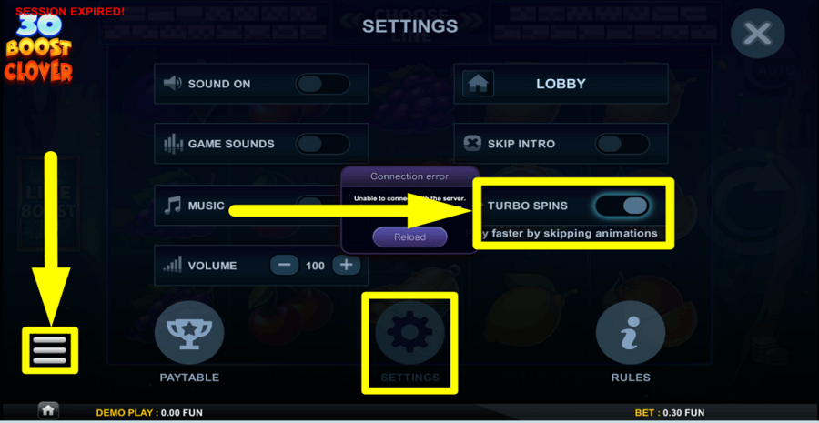30 Boost Clover Turbo Feature