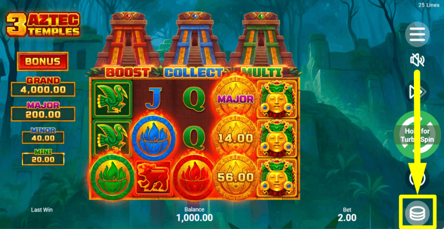 3 Aztec Temples Bet Value