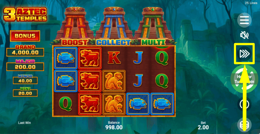 3 Aztec Temples Turbo Feature