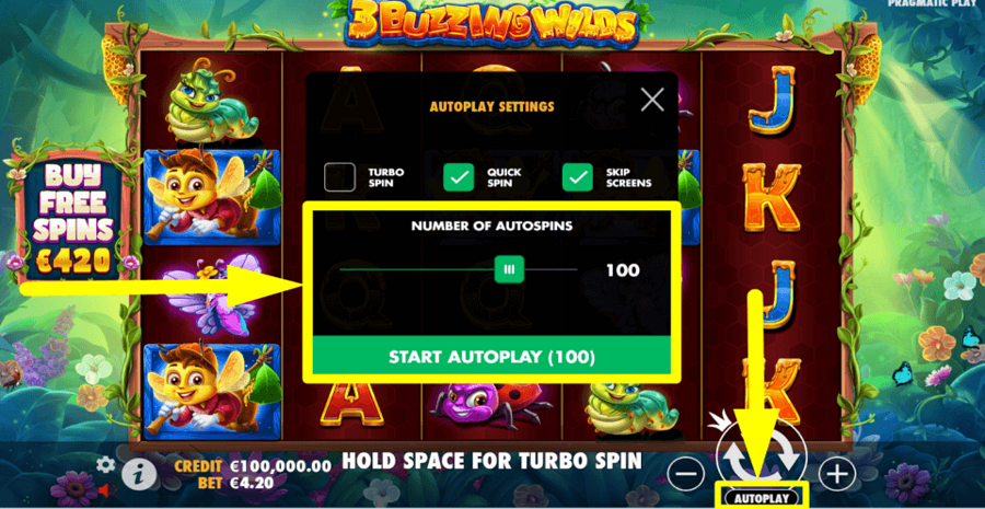 3 Buzzing Wilds Autoplay Feature