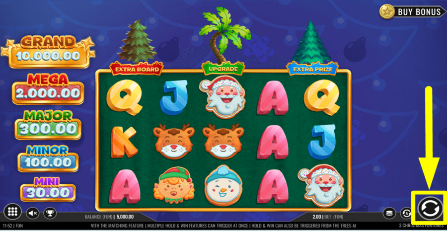 3 Christmas Fortunes Spin Button