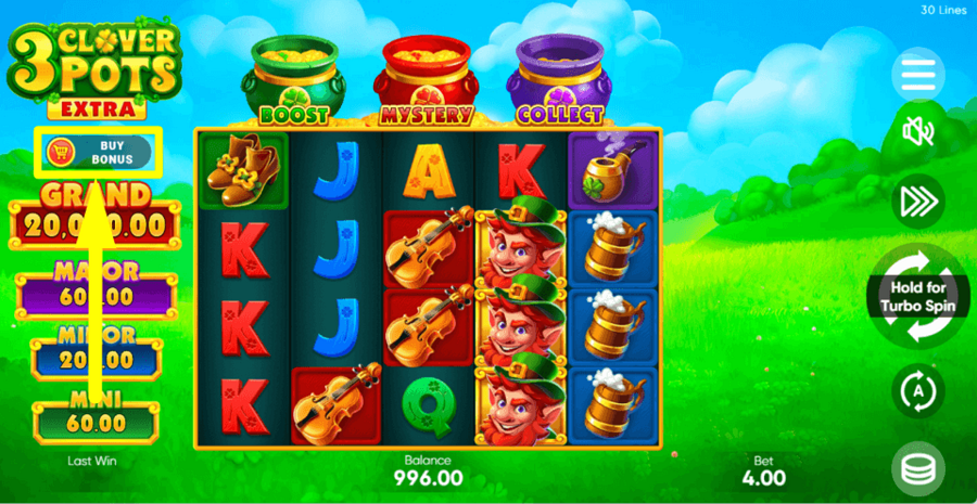 3 Clover Pots Extra Buy Feature