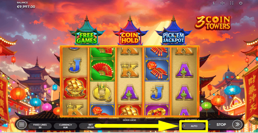 3 Coin Towers Autoplay Feature