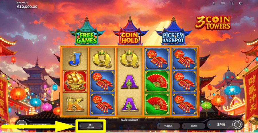 3 Coin Towers Bet Value