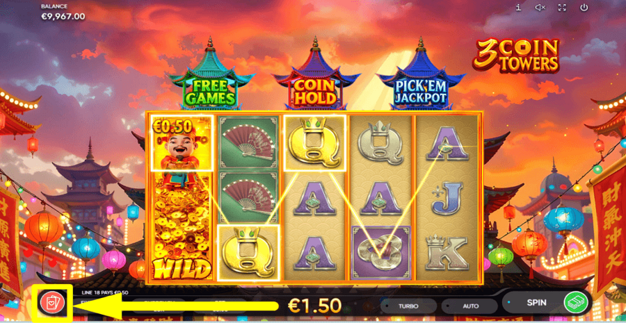 3 Coin Towers Gamble Feature