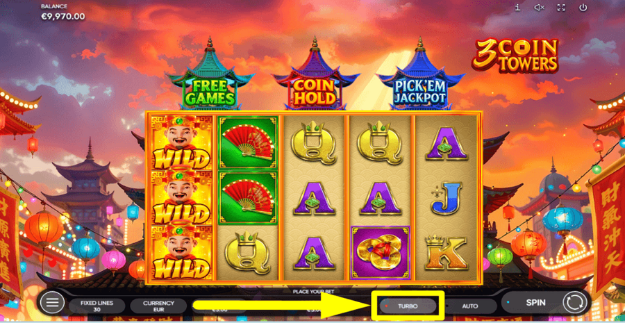 3 Coin Towers Turbo Feature
