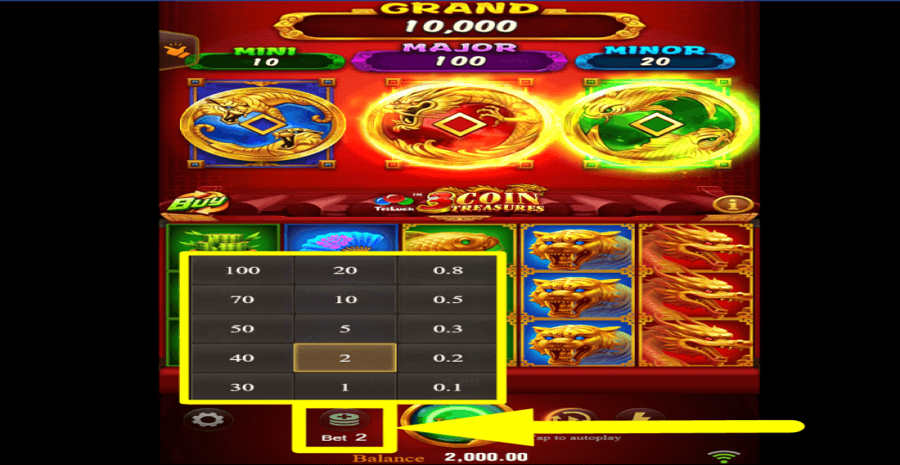 3 Coin Treasures Bet Value