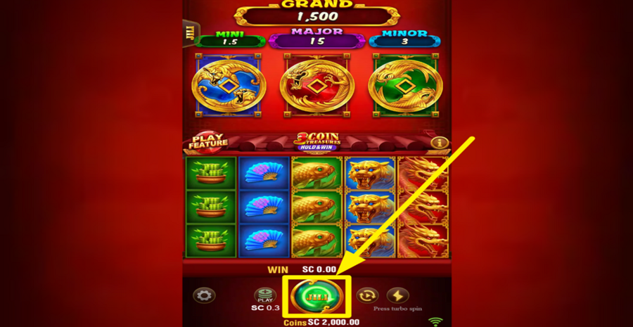 3 Coin Treasures Hold And Win Spin