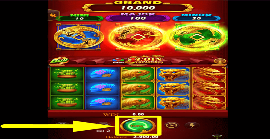 3 Coin Treasures Spin Button