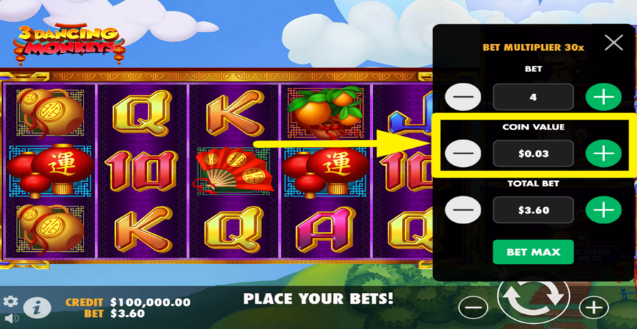 3 Dancing Monkeys Adjust Coin Value