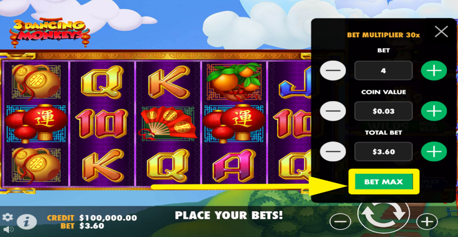 3 Dancing Monkeys Max Bet