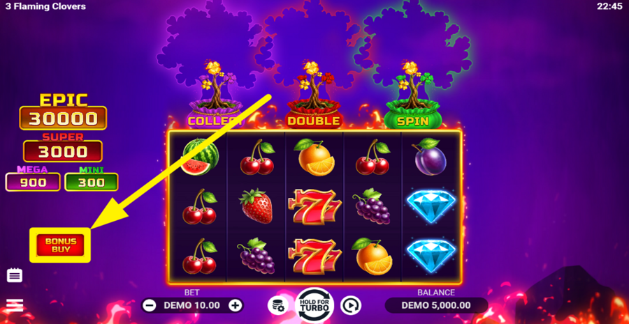 3 Flaming Clovers Buy Bonus