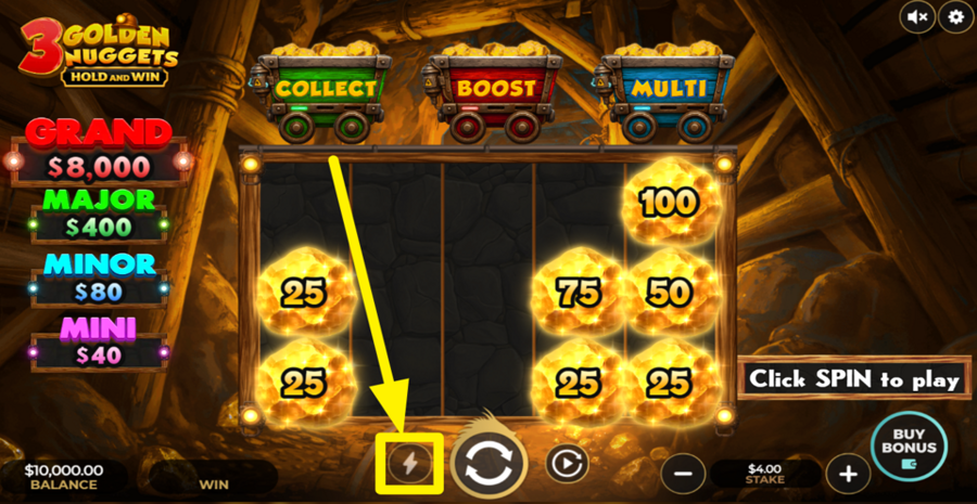 3 Golden Nuggets Hold And Win Turbo