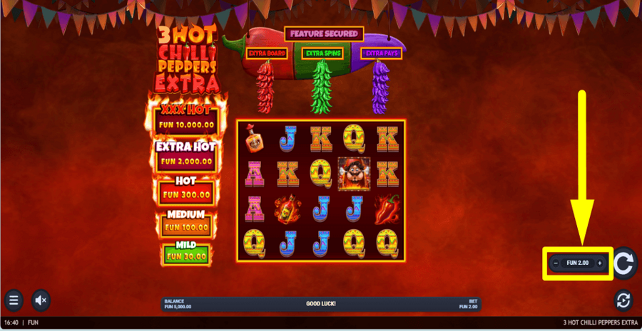 3 Hot Chilli Peppers Extra Bet Value