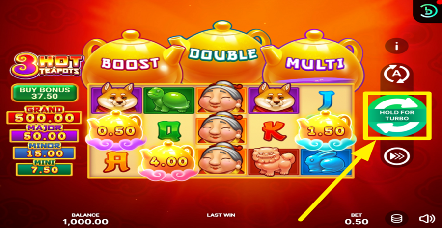 3 Hot Teapots Hold And Win Spin