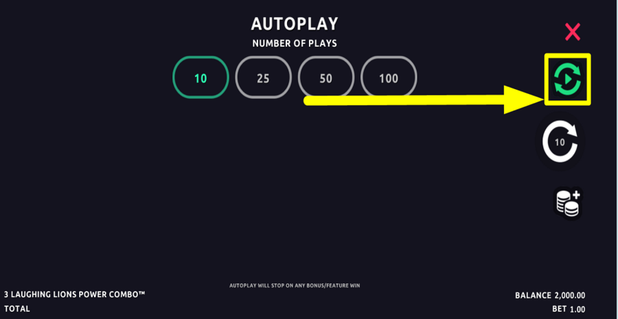 3 Laughing Lions Power Combo Autoplay Feature
