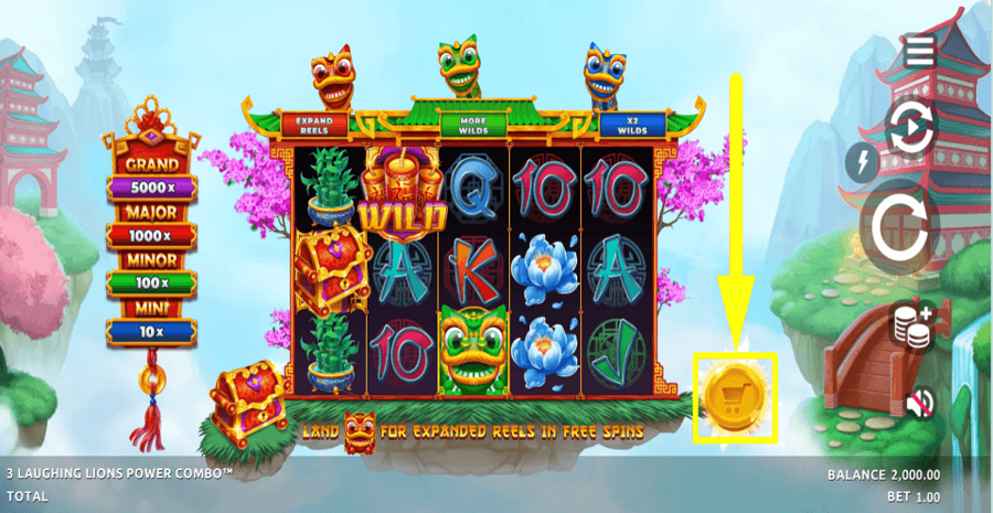 3 Laughing Lions Power Combo Buy Feature Button