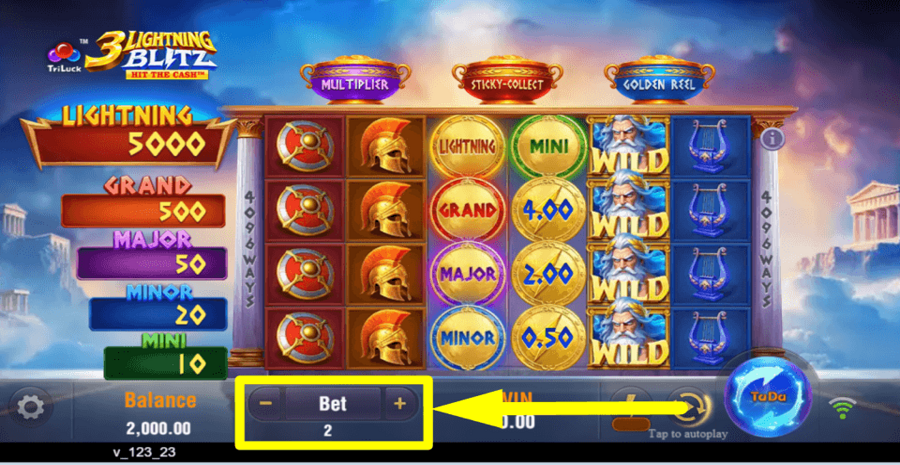 3 Lightning Blitz Hit The Cash Bet Value