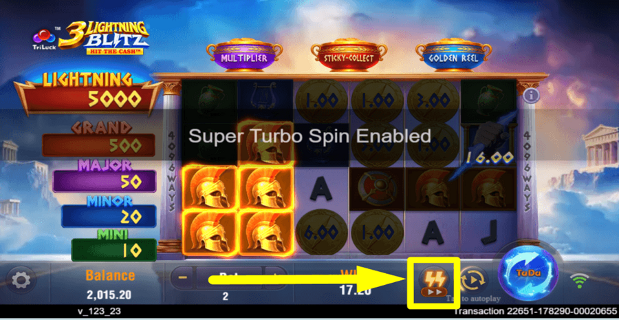 3 Lightning Blitz Hit The Cash Turbo Feature