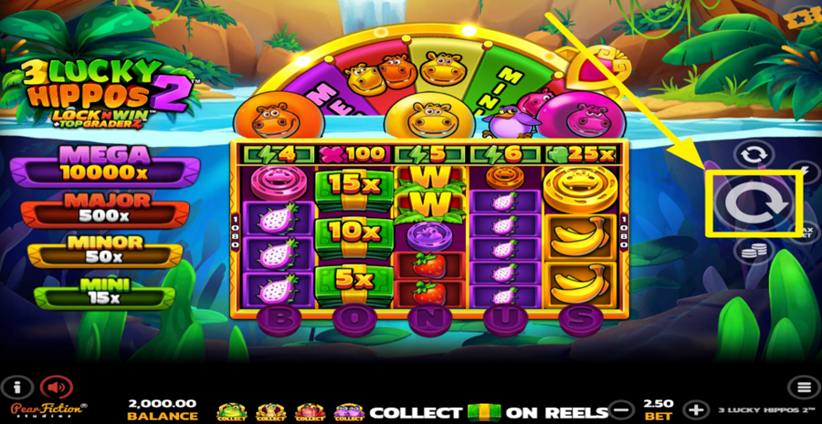 3 Lucky Hippos 2 Spin