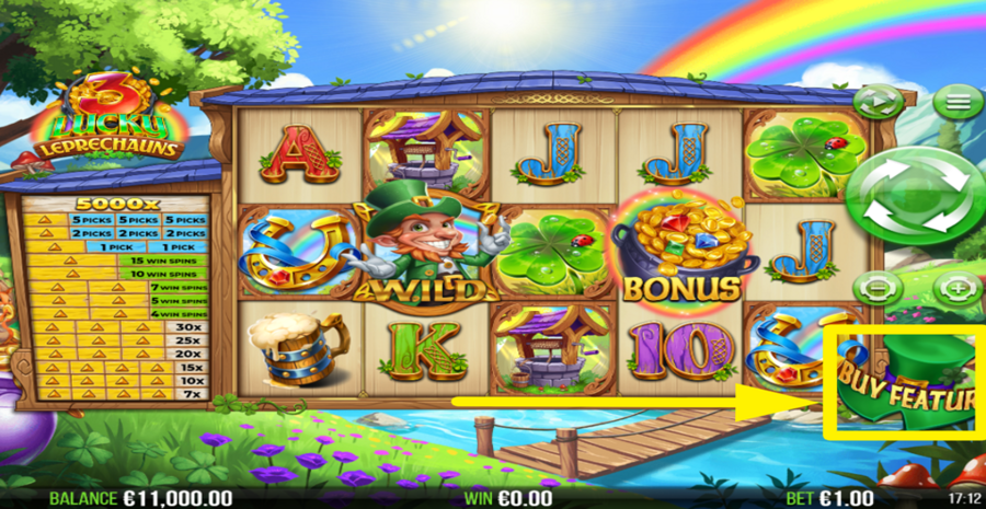3 Lucky Leprechauns Buy Bonus