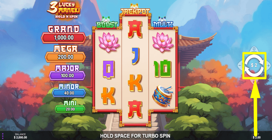 3 Lucky Maneki Hold N Spin Spin Button