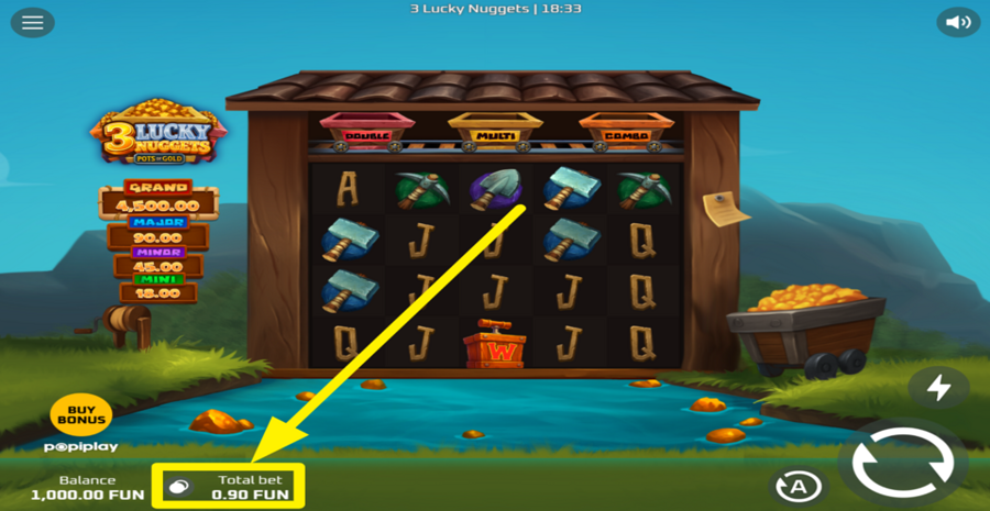 3 Lucky Nuggets Adjust Bet