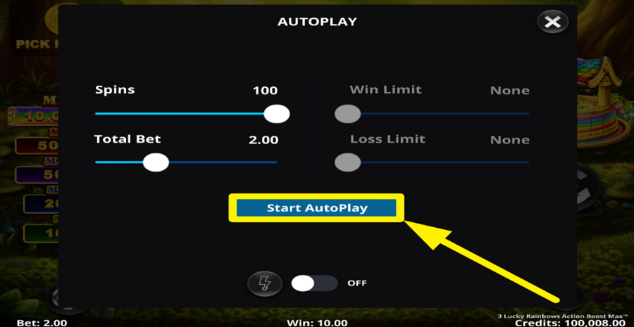 3 Lucky Rainbows Action Boost Max Autoplay