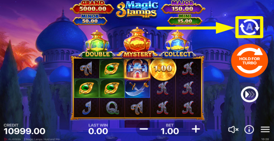 3 Magic Lamps Hold And Win Autoplay
