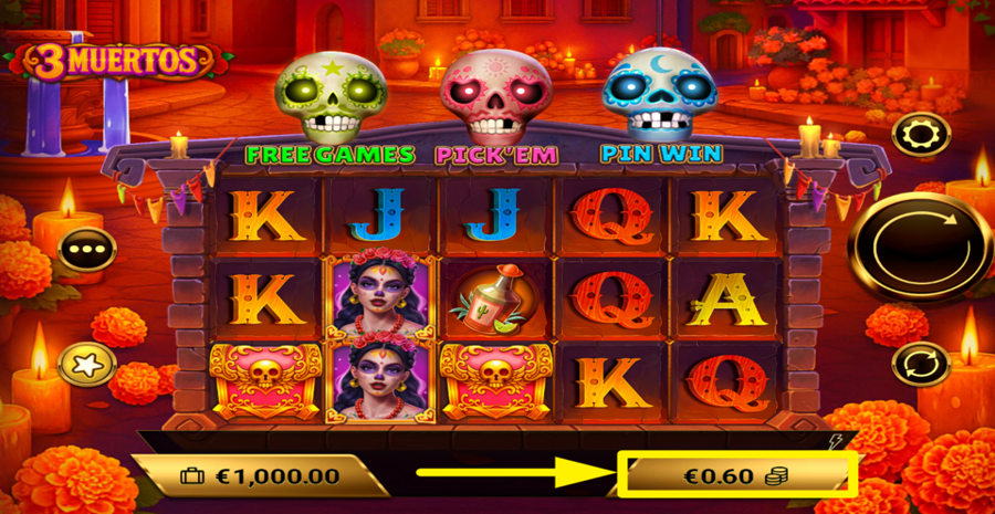 3 Muertos Adjust Bet