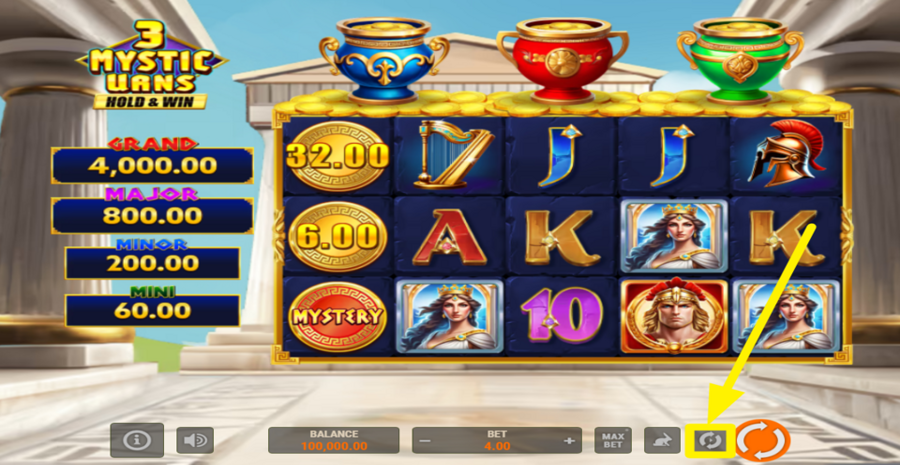 3 Mystic Urns Hold And Win Autoplay