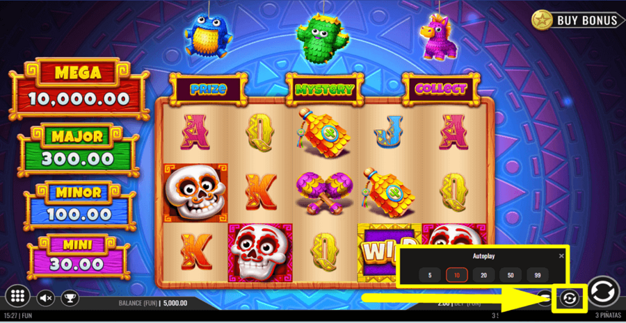 3 Pinatas Autoplay Feature