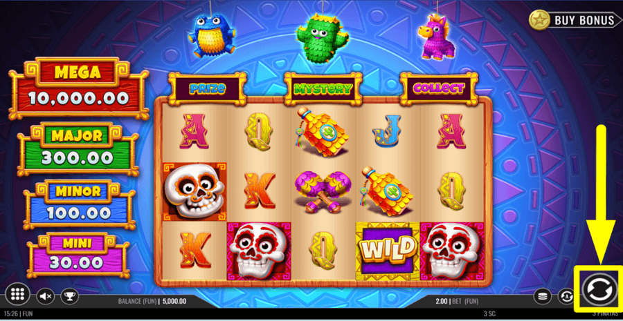 3 Pinatas Spin Button