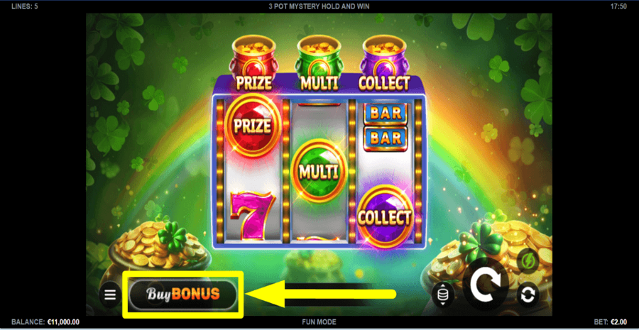 3 Pot Mystery Hold And Win Buy Feature