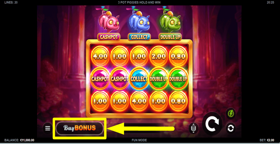 3 Pot Piggies Hold And Win Buy Feature